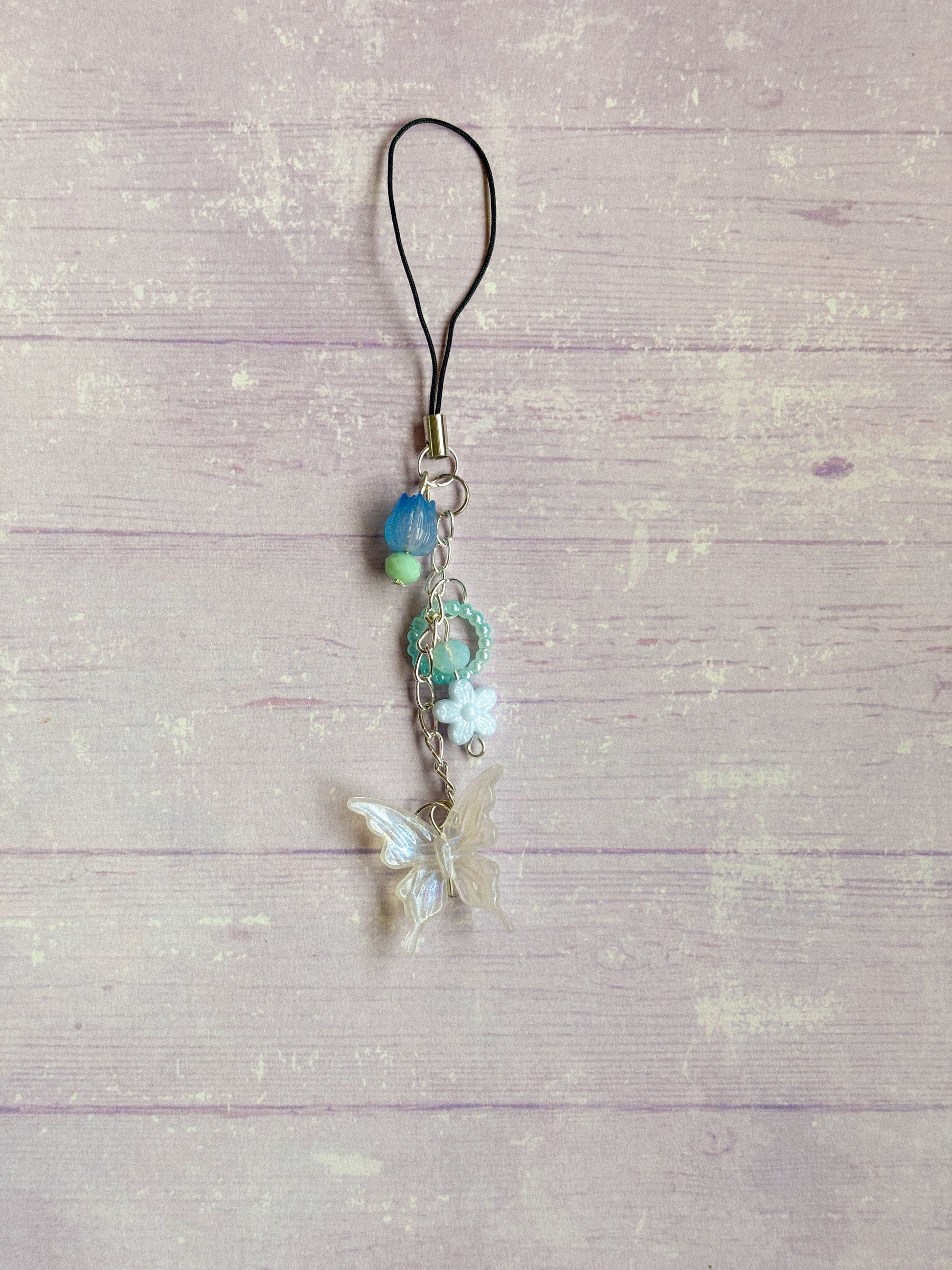 Blue Butterfly Phone Charm