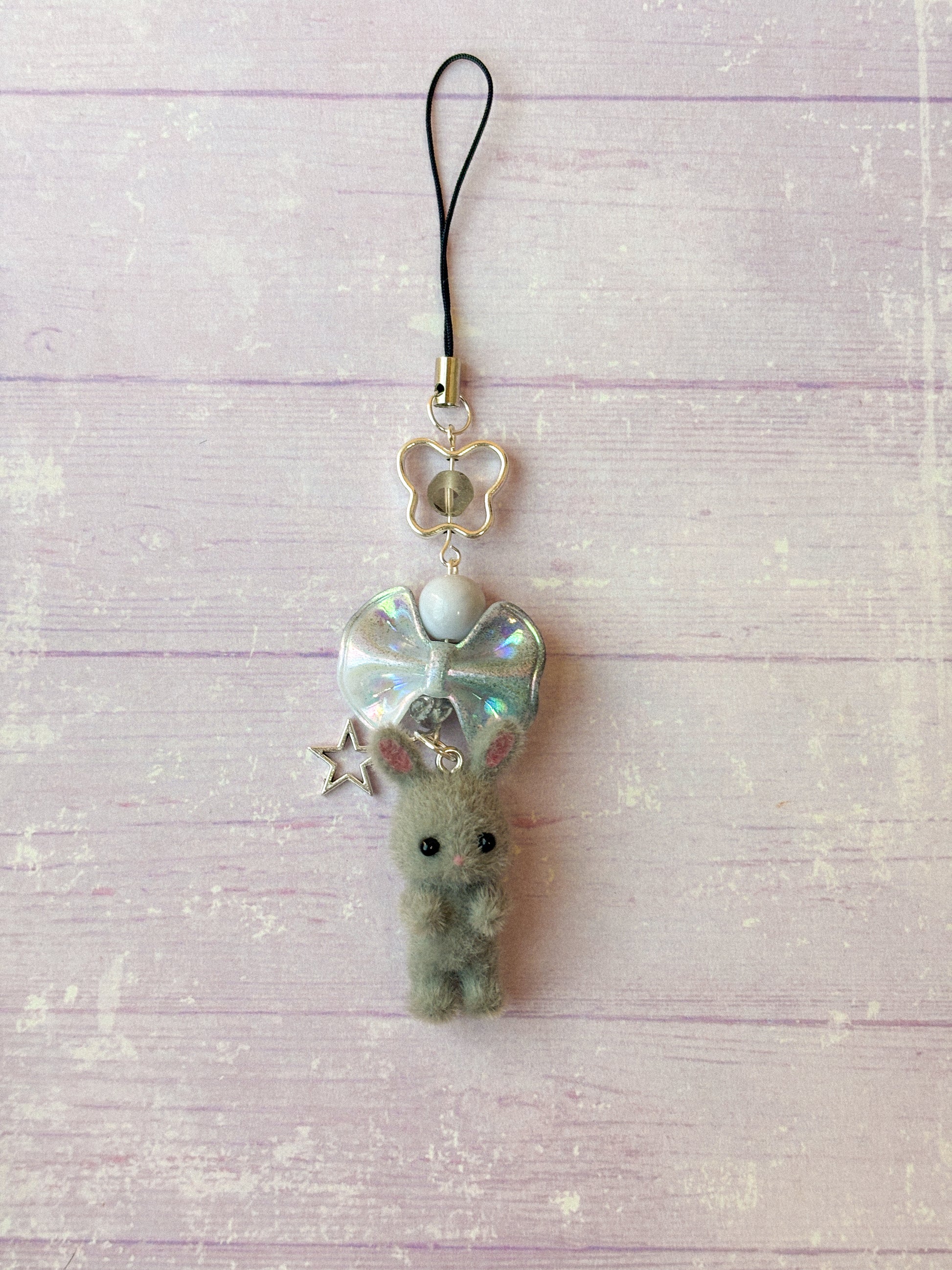 Fuzzy Rabbit Phone Charms