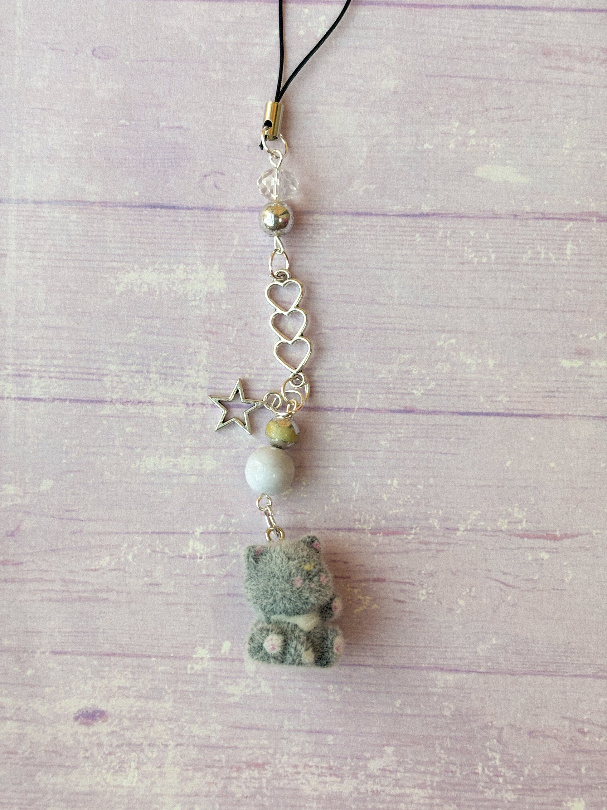 Fuzzy Cat Phone Charms