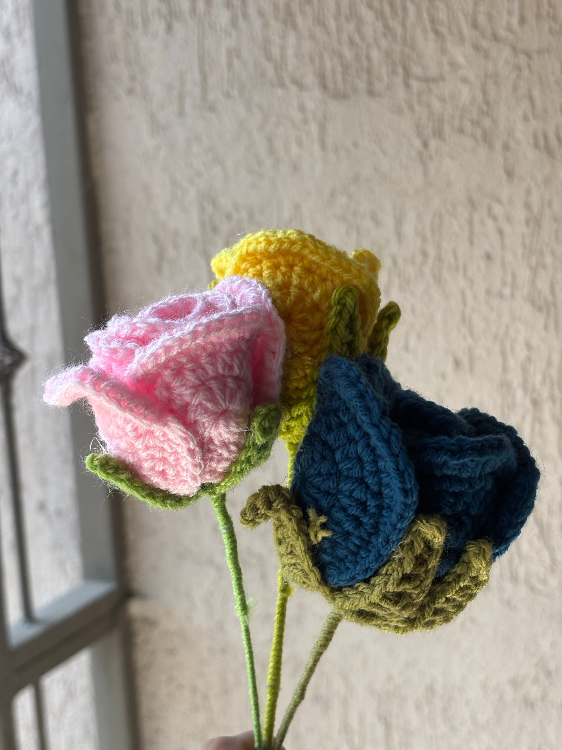 Crochet Wine Glass Roses