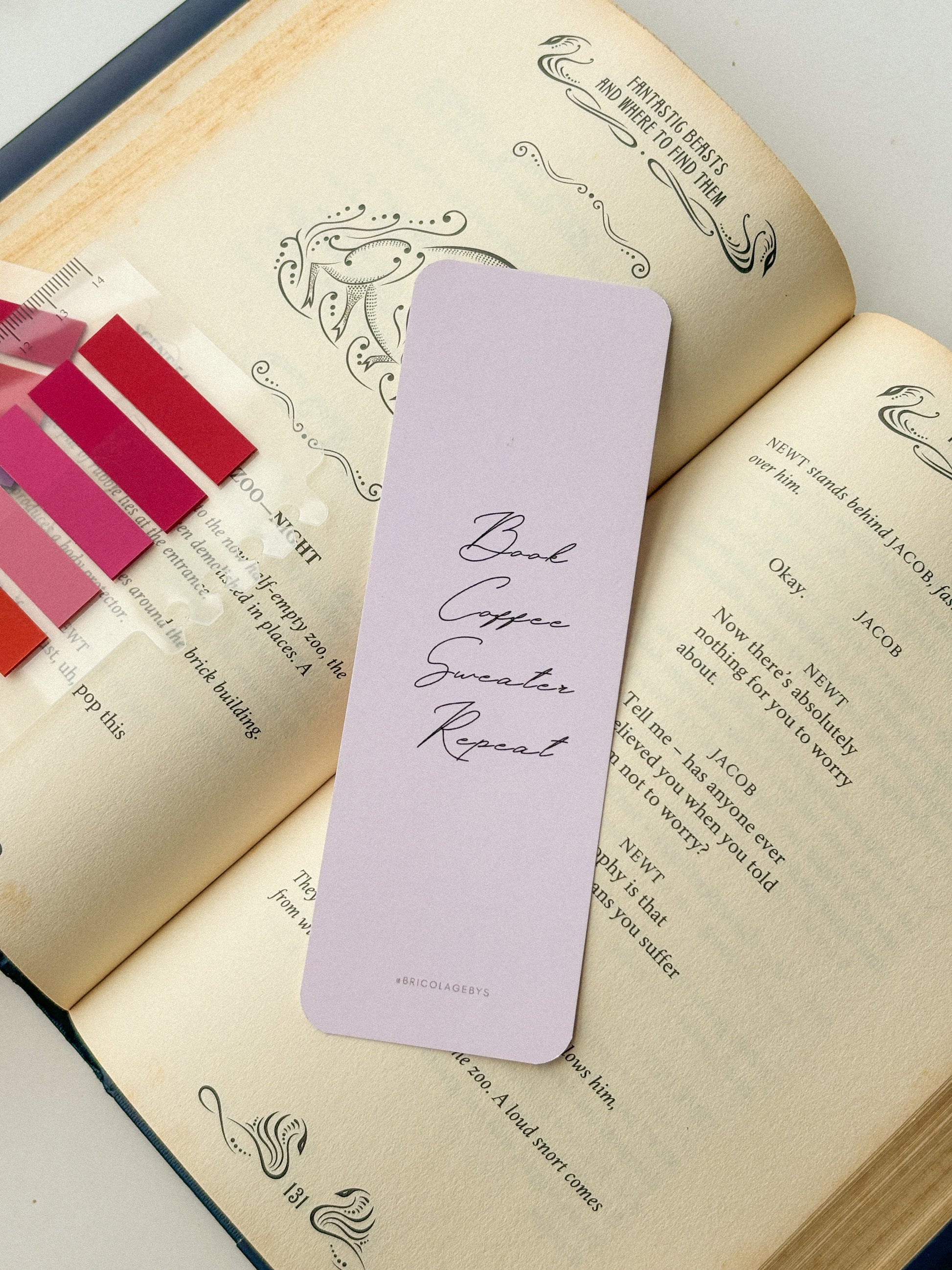 Book, Coffee, Sweater, Repeat Bookmark