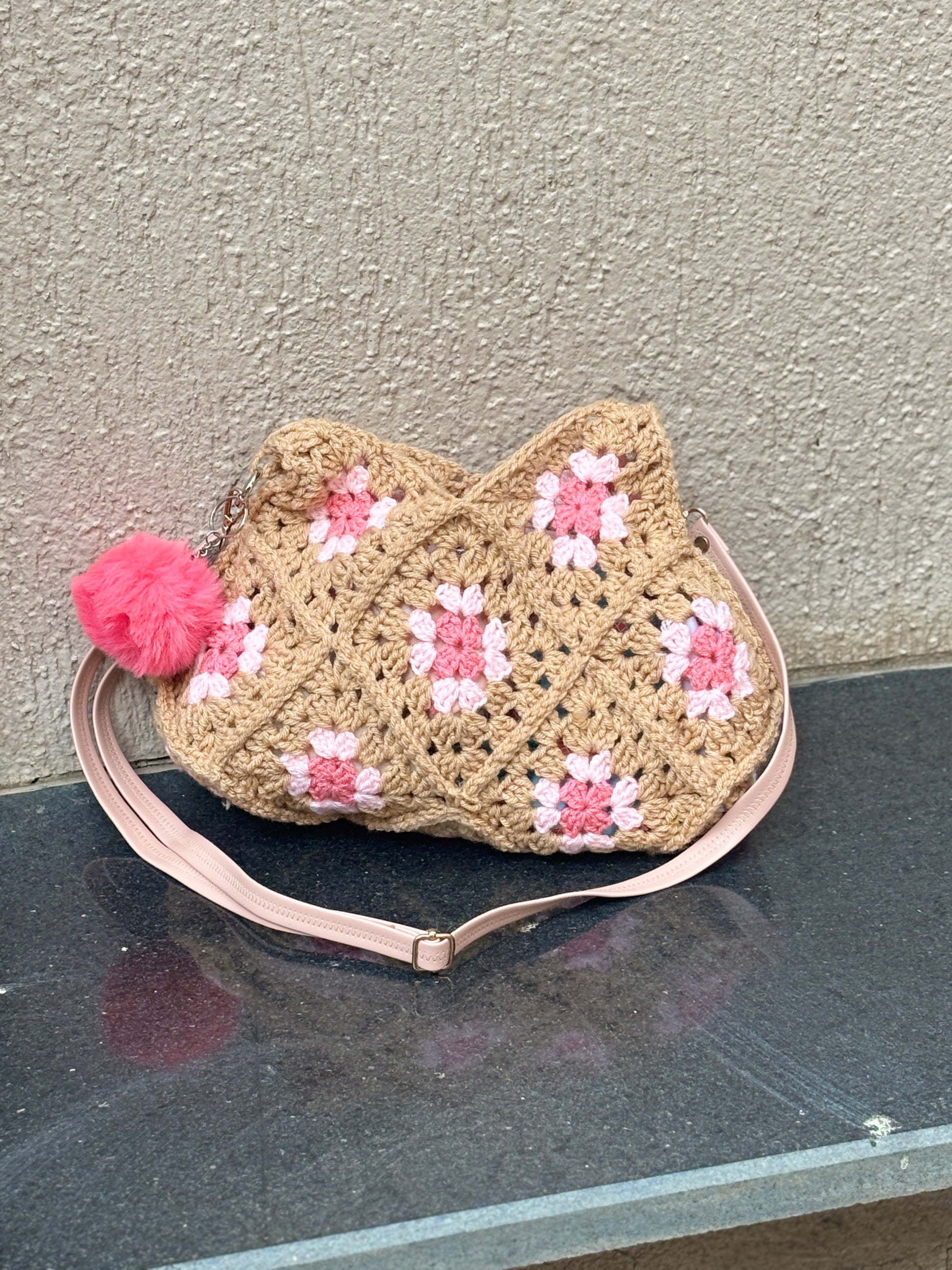 Strawberry Cheesecake - Crochet Tote Bag