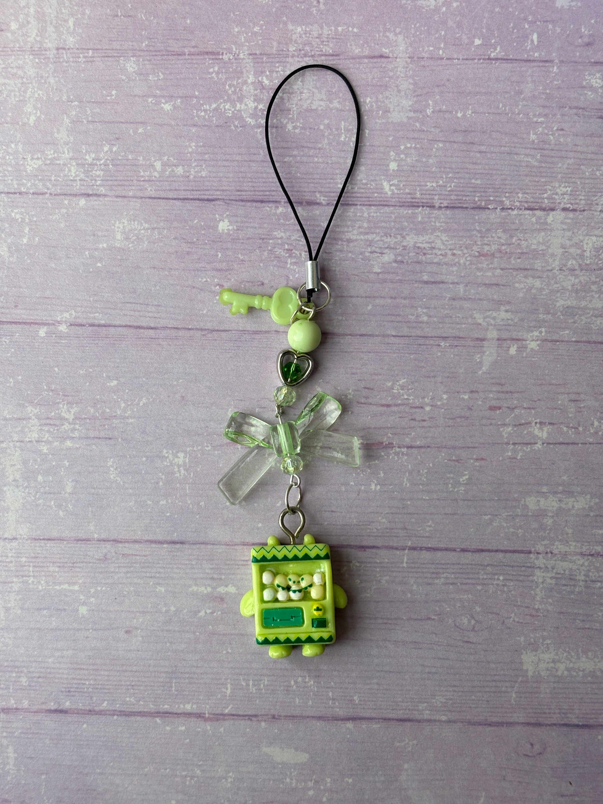 Green Claw Machine Phone Charm