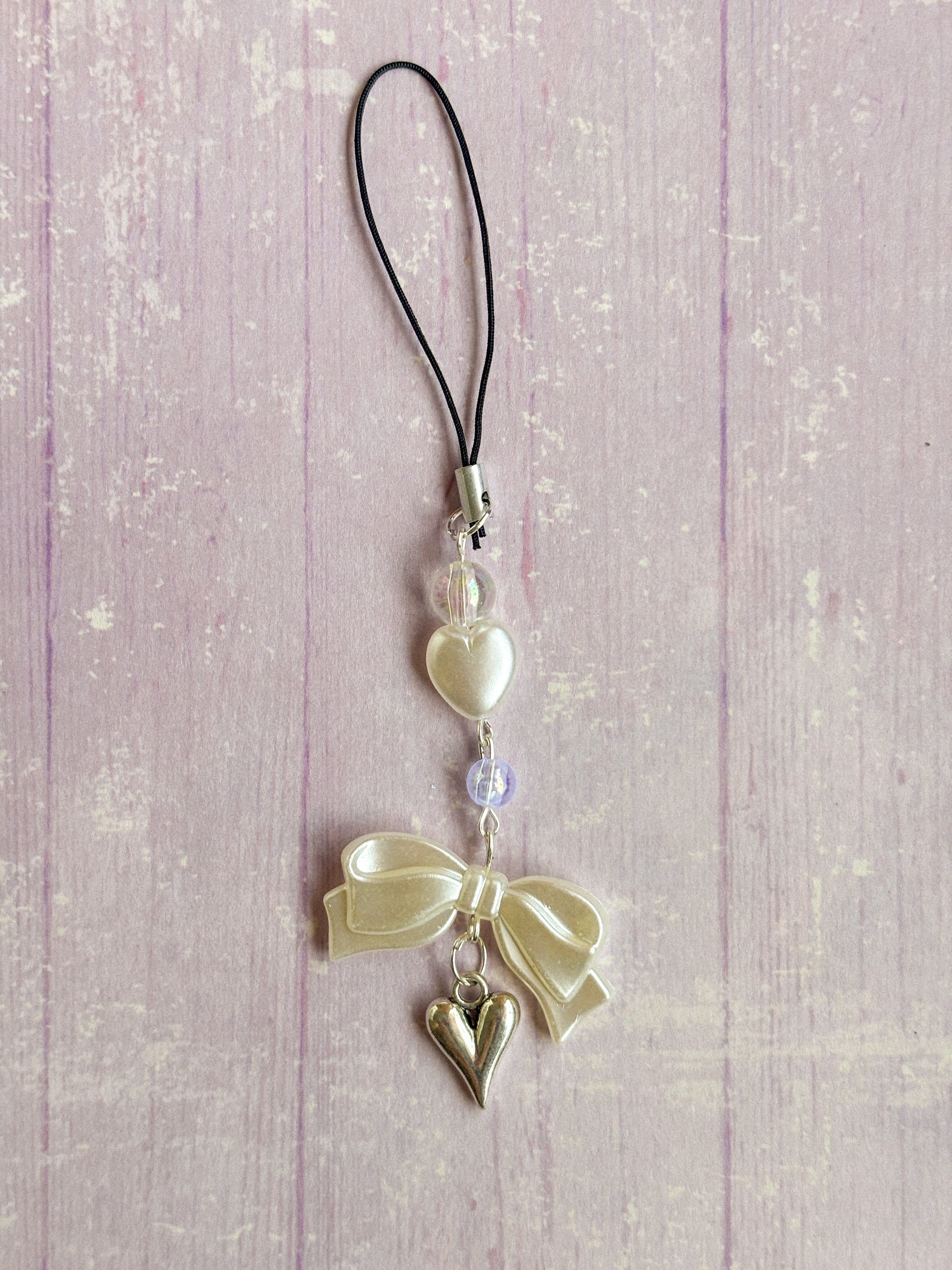 Bow Heart Phone Charm